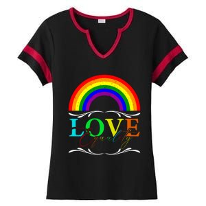 Love Equality Happy Pride Month Graphic Ladies Halftime Notch Neck Tee