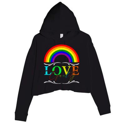 Love Equality Happy Pride Month Graphic Crop Fleece Hoodie