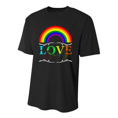 Love Equality Happy Pride Month Graphic Youth Performance Sprint T-Shirt