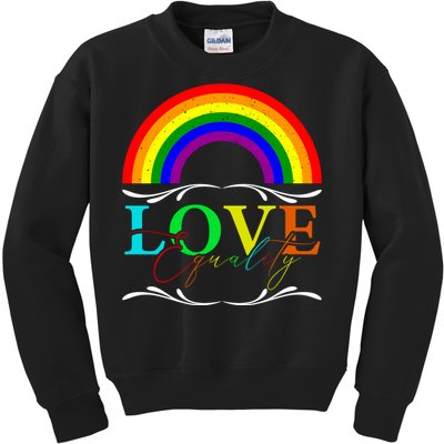 Love Equality Happy Pride Month Graphic Kids Sweatshirt