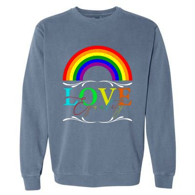 Love Equality Happy Pride Month Graphic Garment-Dyed Sweatshirt