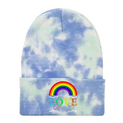 Love Equality Happy Pride Month Graphic Tie Dye 12in Knit Beanie