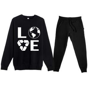 Love Earth Happy Earth Day Save Earth Gift Premium Crewneck Sweatsuit Set