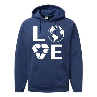 Love Earth Happy Earth Day Save Earth Gift Performance Fleece Hoodie