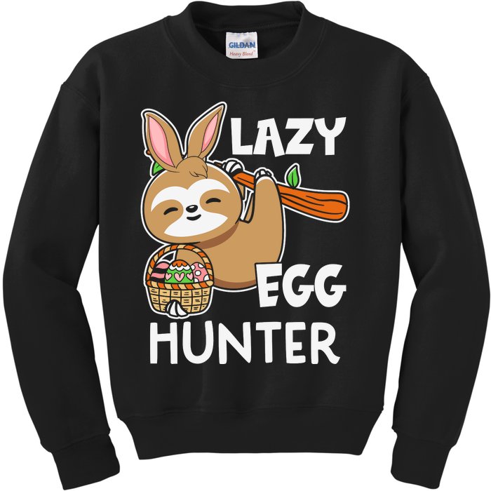 Lazy Egg Hunter Sloth Happy Easter Day Gift For Toodler kids Kids Sweatshirt