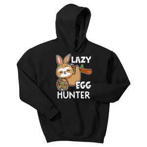 Lazy Egg Hunter Sloth Happy Easter Day Gift For Toodler kids Kids Hoodie