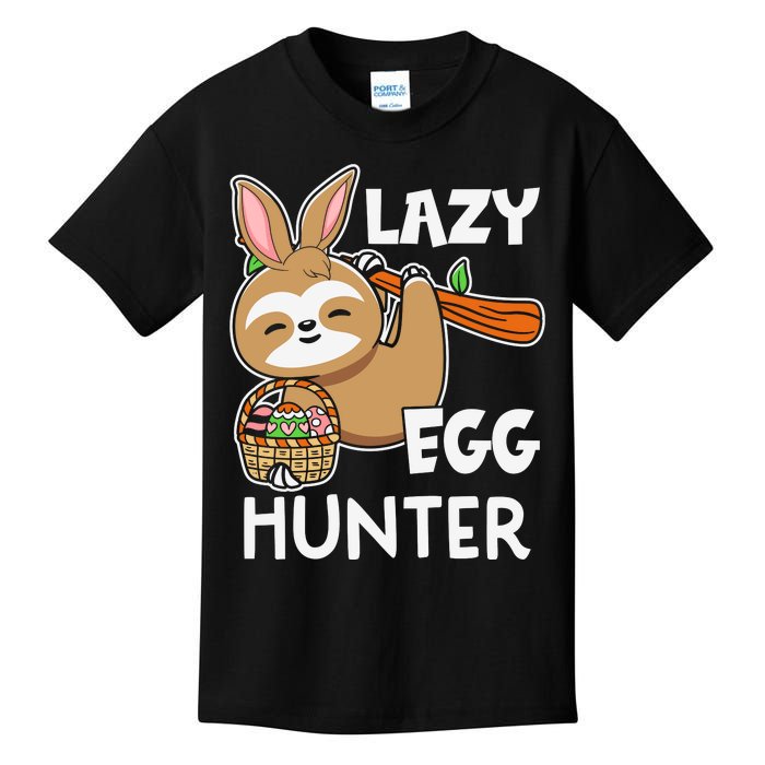 Lazy Egg Hunter Sloth Happy Easter Day Gift For Toodler kids Kids T-Shirt