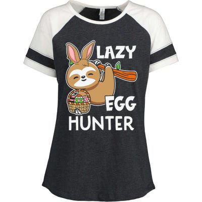 Lazy Egg Hunter Sloth Happy Easter Day Gift For Toodler kids Enza Ladies Jersey Colorblock Tee