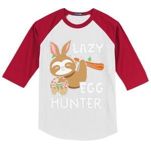 Lazy Egg Hunter Sloth Happy Easter Day Gift For Toodler kids Kids Colorblock Raglan Jersey