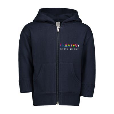 Lgbt Equality Hurts No One Pride Human Rights Toddler Zip Fleece Hoodie