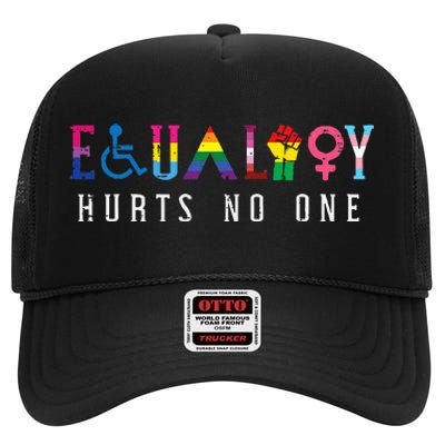 Lgbt Equality Hurts No One Pride Human Rights High Crown Mesh Back Trucker Hat