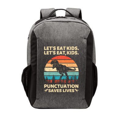 Lets Eat K.Ids Punctuation Saves Lives Funny Grammar Dino Vector Backpack