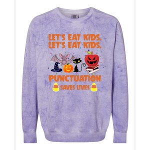 LetS Eat Kids Punctuation Colorblast Crewneck Sweatshirt