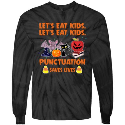 LetS Eat Kids Punctuation Tie-Dye Long Sleeve Shirt