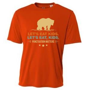 Let's Eat Kids Punctuation Matters Bear Funny Grammar Cool Gift Cooling Performance Crew T-Shirt