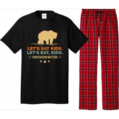 Let's Eat Kids Punctuation Matters Bear Funny Grammar Cool Gift Pajama Set