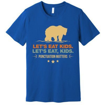 Let's Eat Kids Punctuation Matters Bear Funny Grammar Cool Gift Premium T-Shirt