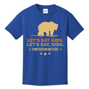 Let's Eat Kids Punctuation Matters Bear Funny Grammar Cool Gift Kids T-Shirt