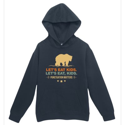 Let's Eat Kids Punctuation Matters Bear Funny Grammar Cool Gift Urban Pullover Hoodie