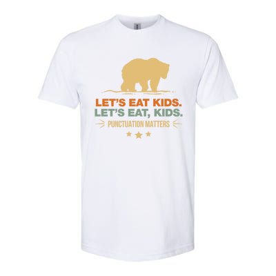 Let's Eat Kids Punctuation Matters Bear Funny Grammar Cool Gift Softstyle CVC T-Shirt