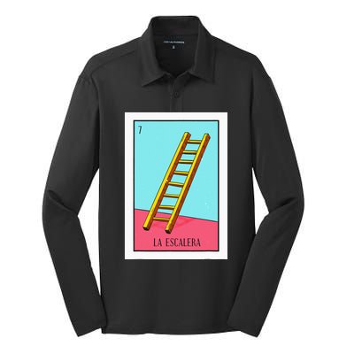 La Escalera Lottery Gift The Ladder Card Mexican Lottery Silk Touch Performance Long Sleeve Polo