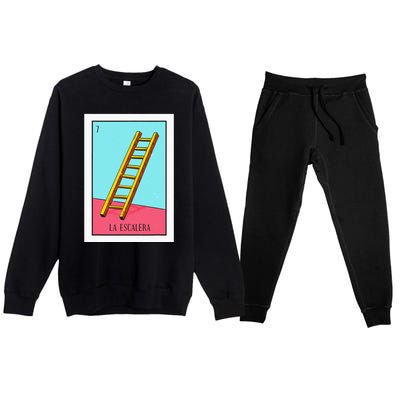 La Escalera Lottery Gift The Ladder Card Mexican Lottery Premium Crewneck Sweatsuit Set