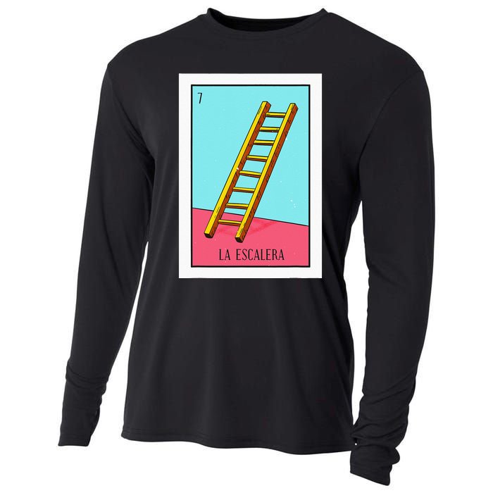 La Escalera Lottery Gift The Ladder Card Mexican Lottery Cooling Performance Long Sleeve Crew