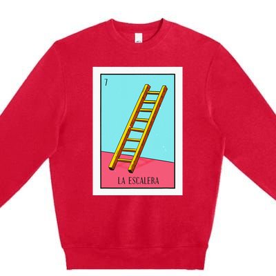 La Escalera Lottery Gift The Ladder Card Mexican Lottery Premium Crewneck Sweatshirt