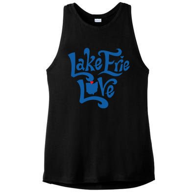 Lake Erie Love Ladies PosiCharge Tri-Blend Wicking Tank