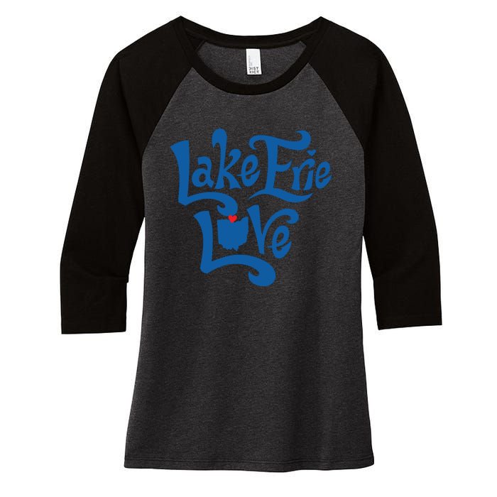 Lake Erie Love Women's Tri-Blend 3/4-Sleeve Raglan Shirt