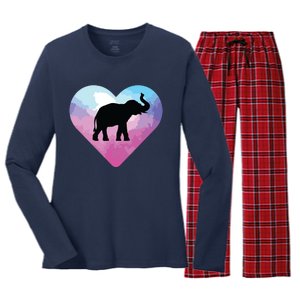 Love Elephant Women's Long Sleeve Flannel Pajama Set 