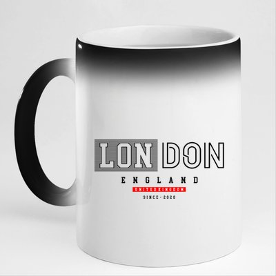 London England 11oz Black Color Changing Mug