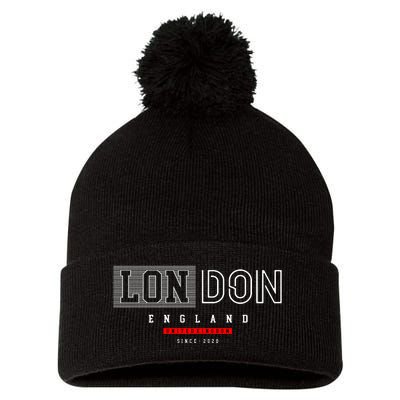 London England Pom Pom 12in Knit Beanie