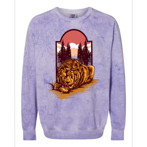 Lion Eating Colorblast Crewneck Sweatshirt