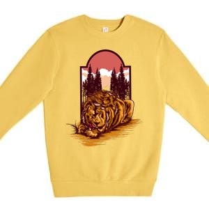 Lion Eating Premium Crewneck Sweatshirt