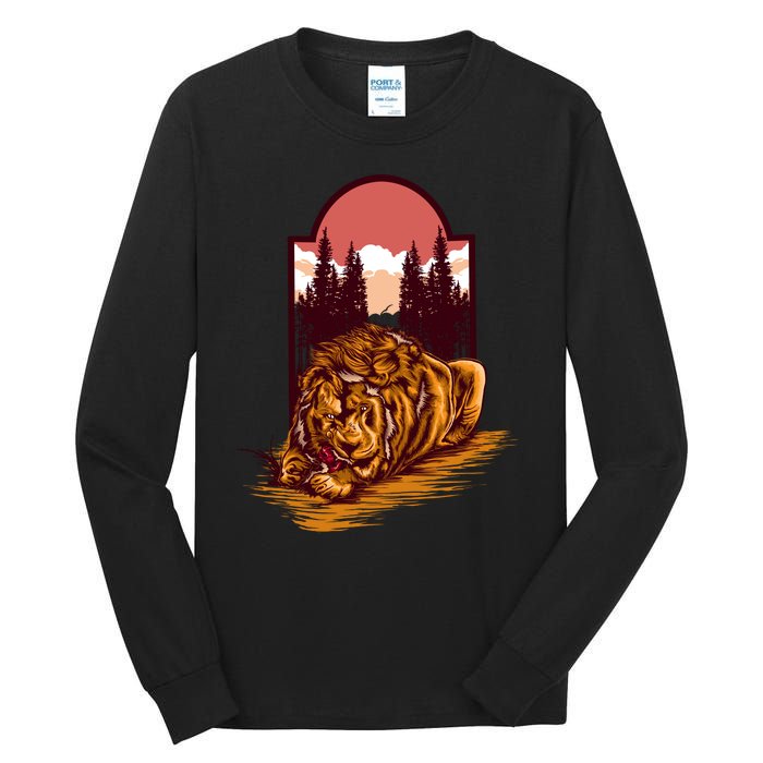 Lion Eating Tall Long Sleeve T-Shirt