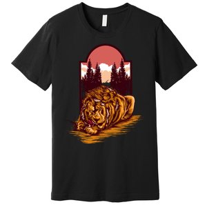 Lion Eating Premium T-Shirt