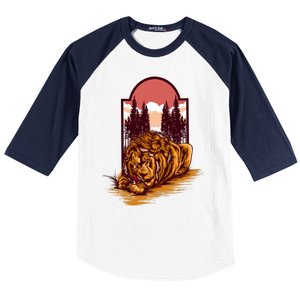 Lion Eating Baseball Sleeve Shirt