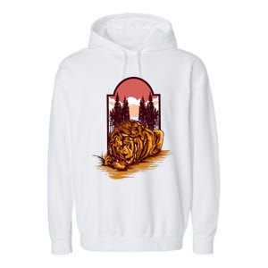 Lion Eating Garment-Dyed Fleece Hoodie