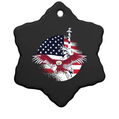 Liberty Eagle Ceramic Star Ornament