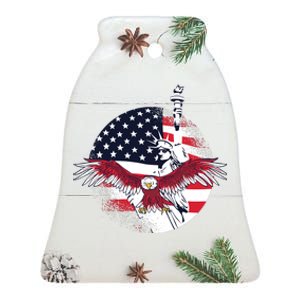 Liberty Eagle Ceramic Bell Ornament