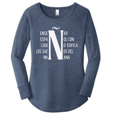 Letra EñE Letter ñ Positive Message For Spanish Teachers Women's Perfect Tri Tunic Long Sleeve Shirt