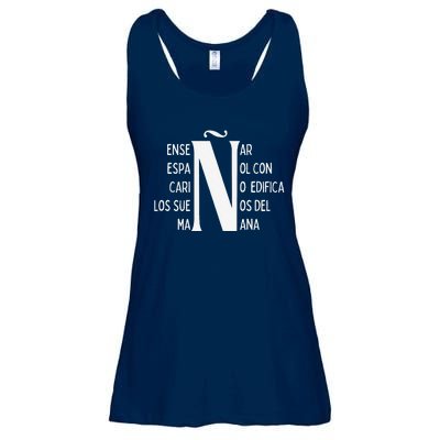 Letra EñE Letter ñ Positive Message For Spanish Teachers Ladies Essential Flowy Tank