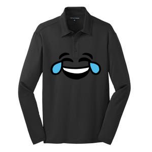 Laugh Emoji Silk Touch Performance Long Sleeve Polo