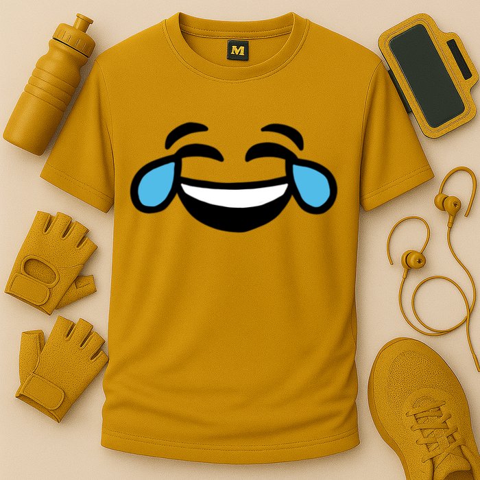 Laugh Emoji Cooling Performance Crew T-Shirt
