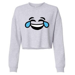 Laugh Emoji Cropped Pullover Crew