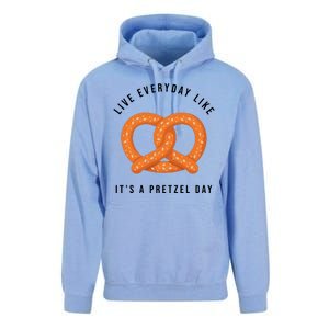 Live Everyday Like It's Pretzel Day Unisex Surf Hoodie