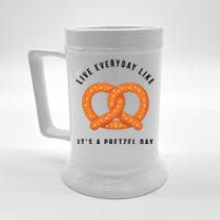 Live Everyday Like It's Pretzel Day Beer Stein