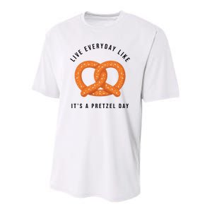 Live Everyday Like It's Pretzel Day Youth Performance Sprint T-Shirt