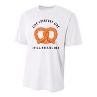 Live Everyday Like It's Pretzel Day Youth Performance Sprint T-Shirt